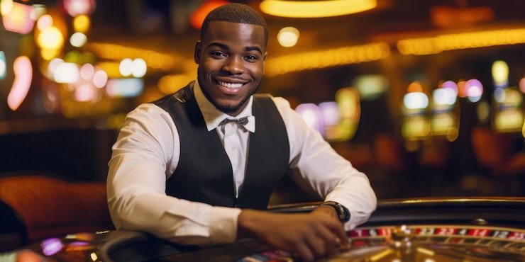Live blackjack table with HD multi-camera feed